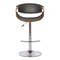 Armen Living Butterfly Adjustable Height Swivel Gray Faux Leather and Walnut Wood Bar Stool with Chrome Base LCBUBAWAGRAY - alternate 5